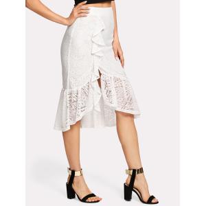 Buy cheap Ruffle Hem Asymmetric Lace Skirt For Women from wholesalers