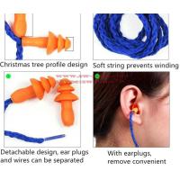 Buy cheap Soft Silicone Corded Ear Plugs ears Protector Reusable Hearing Protection Noise Reduction Earplugs Earmuff product
