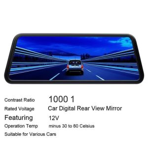 Buy cheap Contrast Ratio 1000 1 Car Digital Rear View Mirror Featuring Rated Voltage 12V Operation Temp minus 30 to 80 Celsius Suitable for Various Cars from wholesalers