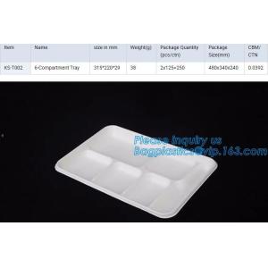 Compostable custom environmental biodegradable trays disposable sugarcane pulp