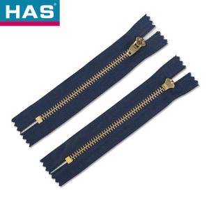 Home Textile Brass 3 Metal Teeth Zipper For Bag Jeans Dress Custom Zipper