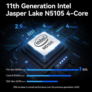 Buy cheap Celeron N5105 4 Cores 4 Threads Gaming PC With LPDDR4X 8G RAM Single RJ45 LAN from wholesalers