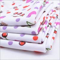 Buy cheap Rusha Textile Polyester Spandex DTY Stretch Jersey Pink Cherry Print Fabric product