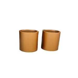 Paint baking technology golden round metal planter flower pot