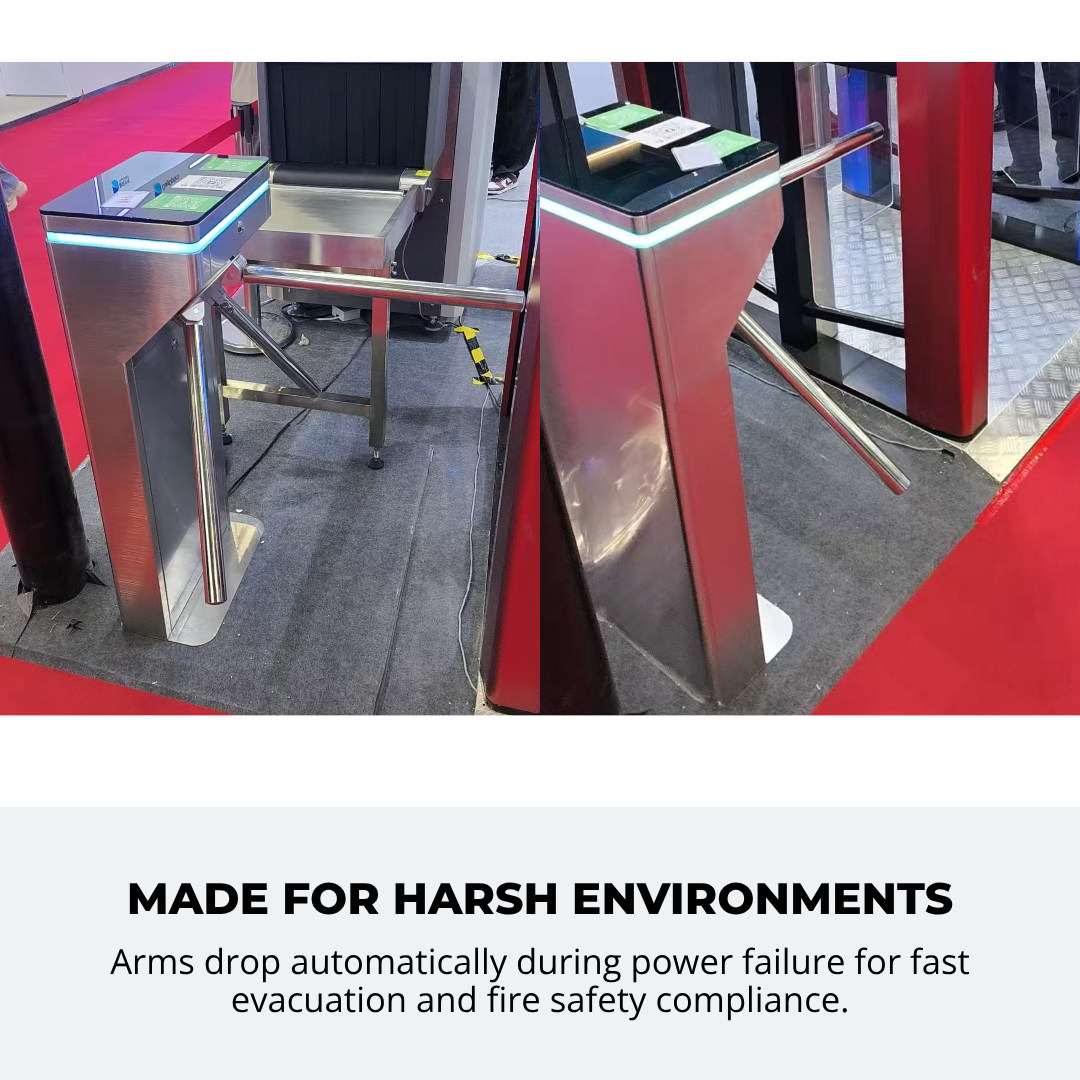 Buy cheap Hydraulic Buffer Anti-Tailgating 304 Stainless Steel Tripod Turnstile Gate with 1.2mm Thickness for Indoor/Outdoor Use and Bi-directional Pass from wholesalers