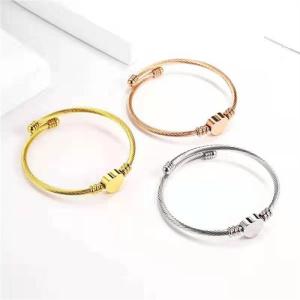 Buy cheap Goldplated Stainless Steel Bangle Charm Bracelets Endless Insert ODM from wholesalers