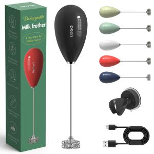 Olive Green Milk Frother With Hot/Cold Functions Perfect Milk Foam Every Time