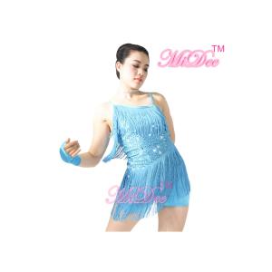 Buy cheap Latin Dance Competition Costumes With Asymmetrical Camisole Sequin Biketard from wholesalers