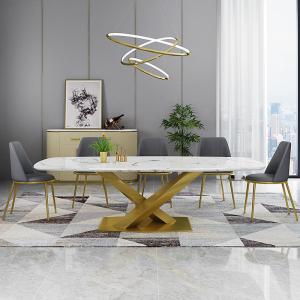 Buy cheap Stainless Steel Legs Marble Extending Dining Table from wholesalers