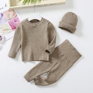 Buy cheap 2023 Autumn Winter Knitted Sweater Baby Girls Boys Clothes set boy girl chunky crochet knit baby sweaters set with hat from wholesalers