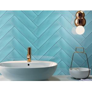 Buy cheap Ceramic Subway Wall Tiles 68x280mm Glossy Ripple Surface Modern from wholesalers
