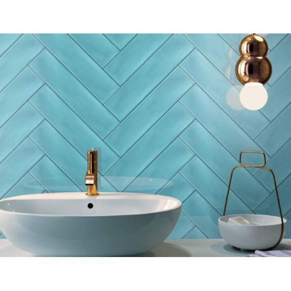 Buy cheap Ceramic Subway Wall Tiles 68x280mm Glossy Ripple Surface Modern from wholesalers