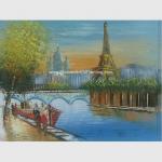 Buy cheap Modern Paris Oil Painting Eiffel Tower Handmade Jane Style Maintaining Freshness from wholesalers