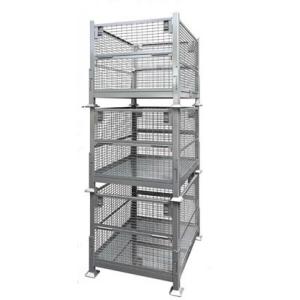removable collapsible baskets 4 layer stackable stillage cages galvanized mesh