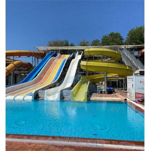 Fiberglass Mat Racer Water Slide Cluster Rainbow Water Slide 6m Height