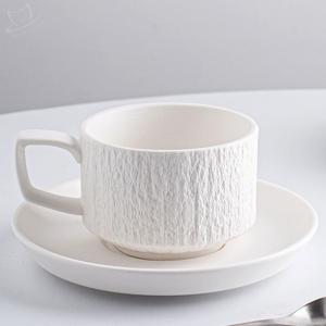 Buy cheap Europe Design Porcelain Tea Cup And Saucer Set Stone Texture Nordic Cappuccino Cup Set from wholesalers