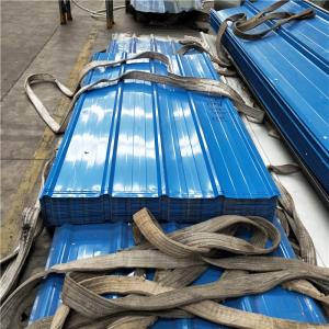 Buy cheap blue color 840mm type roofing sheets with 0.526mm thickness for prefabricated house from wholesalers