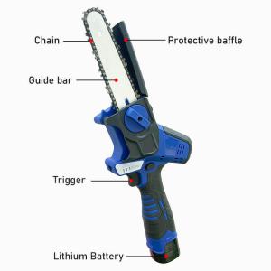 Mini Cordless 6 Inch Lithium Electric Chainsaw With Oil Pump Light Battery