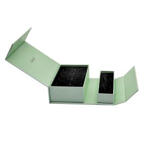 Flip Cover Rigid Gift Box Skincare Custom Magnetic Box Packaging With Dividers