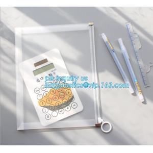 Buy cheap Promotional stationery set PVC bag pencil set, zipper office stationery pouch with rope slider, Office stationery waterp from wholesalers