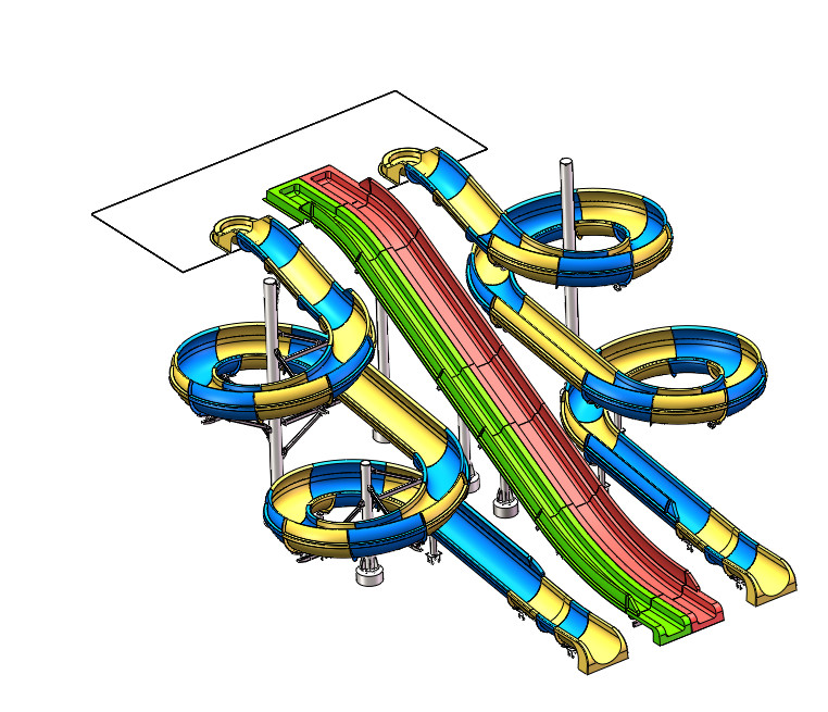 Buy cheap Spiral Circle Whole Age Custom Water Slide With Mutiline Slides from wholesalers