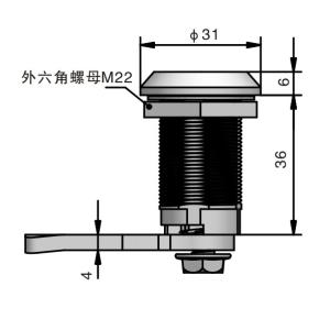 Triangle Square Cylinder Cam Quarter Turn Lock ODM High Security