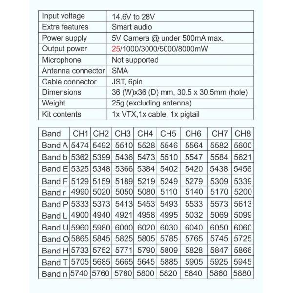 AKK 8W VTX 5.8G 8W Wireless Video Transmitter 8000mW FPV VTX Support Smart Audio for RC Drone FPV Racing