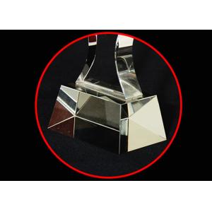 Simple Design Crystal Trophy Cup Color Engraving / Printing In Golf Competition