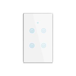 Smart Home 4 Gang Us Standard Metal Bezel App Remote Schedule Voice Control Tuya
