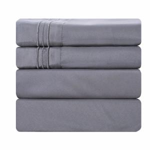 Super King Size Solid Microfiber Bedding Sheets Set with Woven Fabric and OEM