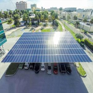 Open Ground Waterproof Anodized Galvanized Solar Carport Structures