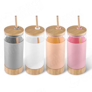 Buy cheap 21oz Silicone Glass Storage Bottles Tumbler With Straw from wholesalers