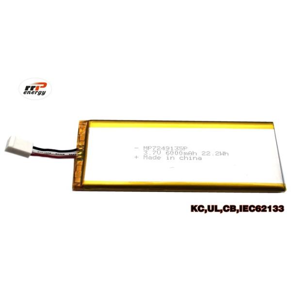Buy cheap Medical Device Li Polymer Battery 6000mah 3.7V 7249135P With KC CB UL Approval from wholesalers