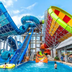 Buy cheap Multi Slide Rainbow Water Slide Equipment Joyful Children'S Customized from wholesalers