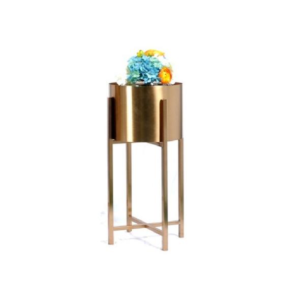 Buy cheap Luxury gold indoor small flower pot with stand removable from wholesalers