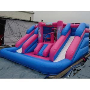 Outdoor Amusement Park Black Color Inflatable Water Slide With Pool For Kids