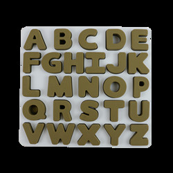 Food Grade Kids Silicone Puzzle With Letters Alphabet Shape