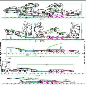 Buy cheap Double Classis 3 Axles 6/8/10 Cars Transport Tractor Semi Trailer 40t-60t Loading Weight from wholesalers