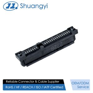 Buy cheap SATA 22-Pin Female SMT Connector with Pillar | 1.27mm Pitch Gold-Plated Terminal | PCB Electronic Signal Power Transmission Connector from wholesalers