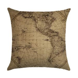 Buy cheap Throw Pillow cushion Covers, Decorative Pillowcase for Home Sofa Bedding Couch,Cotton Linen Map Pillow Covers from wholesalers