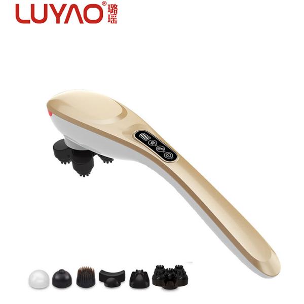 Rechargeable Red Light Handheld Percussion Massager With Interchangeable Nodes