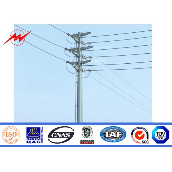 Quality Gr65 Galvanized Steel Pole 14m 110kv Customized Metal Utility Poles for sale