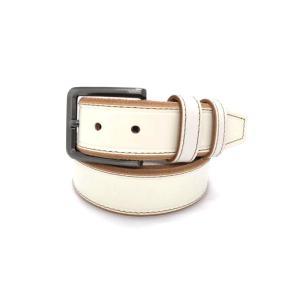 Buy cheap White Mens Casual Leather Belt For Work Dress 1 1/2” Wide 4MM Thick Alloy Prong Buckle from wholesalers