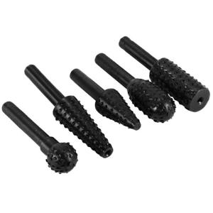 1/4" Shank Rotary Rasp File Rasp Burrs 5 PCS/Set Round Wood Drilling for