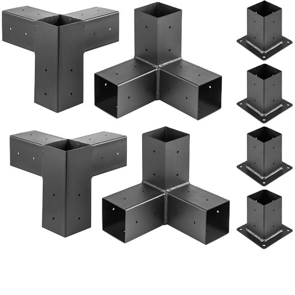 Quality Powder Coated Modular Pergola Kit with Balcony Wood Stand Kit and Steel Brackets for sale