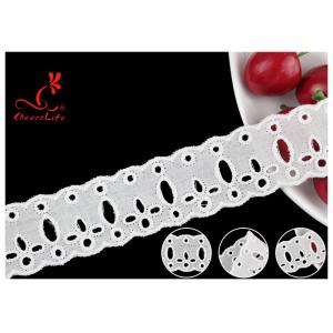 Buy cheap Original Cotton Lace Fabric Trim With Double Scalloped Edge Via SGS from wholesalers