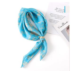 Buy cheap new design 2020 custom Colourful blank silk chiffon long scarf for ladies from wholesalers