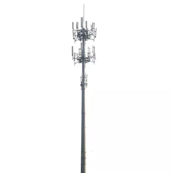 Quality Broadcasting / 4g Monopole Steel Tower Communication for sale