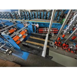 Rectangle Steel Downspout Roll Forming Machine Round Sawing Cutting 5T Decoiler