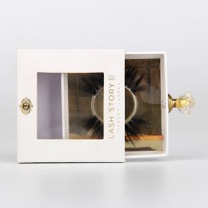 Square Small Drawer Eyelash Packaging Box Cardboard With Window